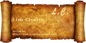Lieb Cicelle névjegykártya